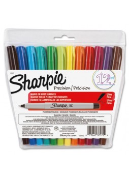 Sharpie Ultra-Fine Point Markers, ultra fine point, assorted colors, Dozen